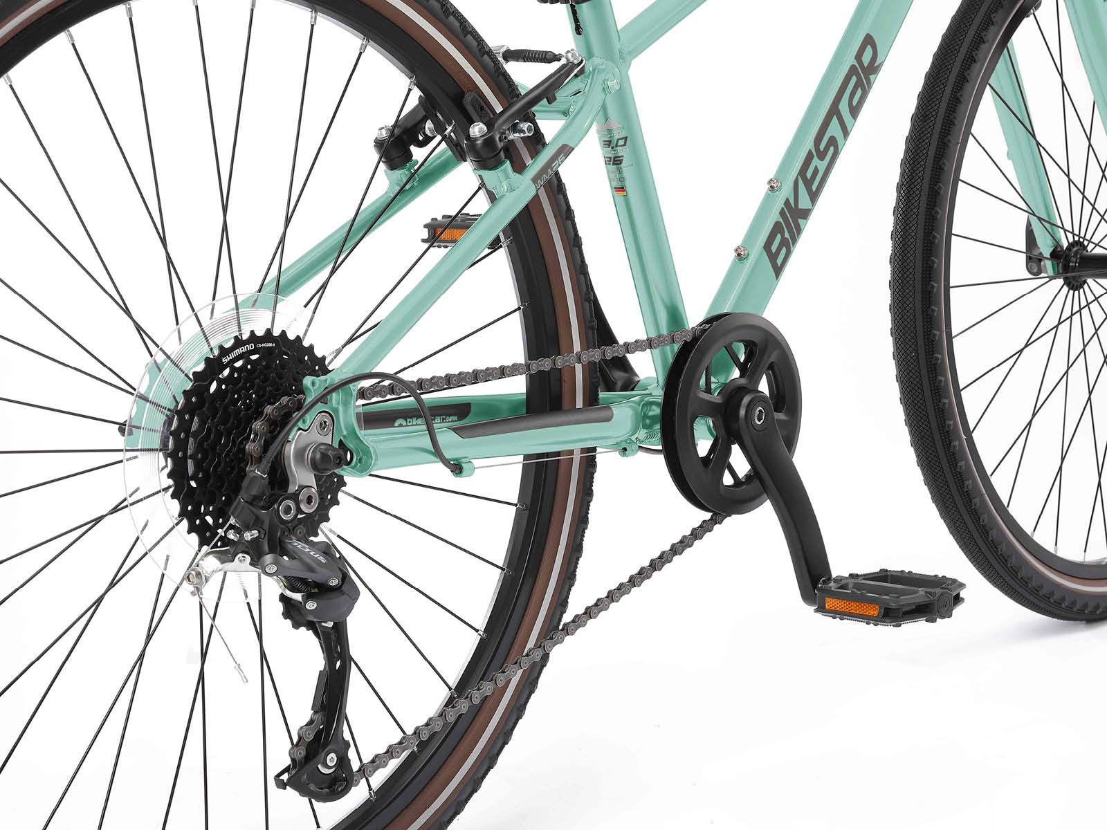 Bikestar lichtgewicht fiets 26 inch 9 speed groen - Afbeelding 4