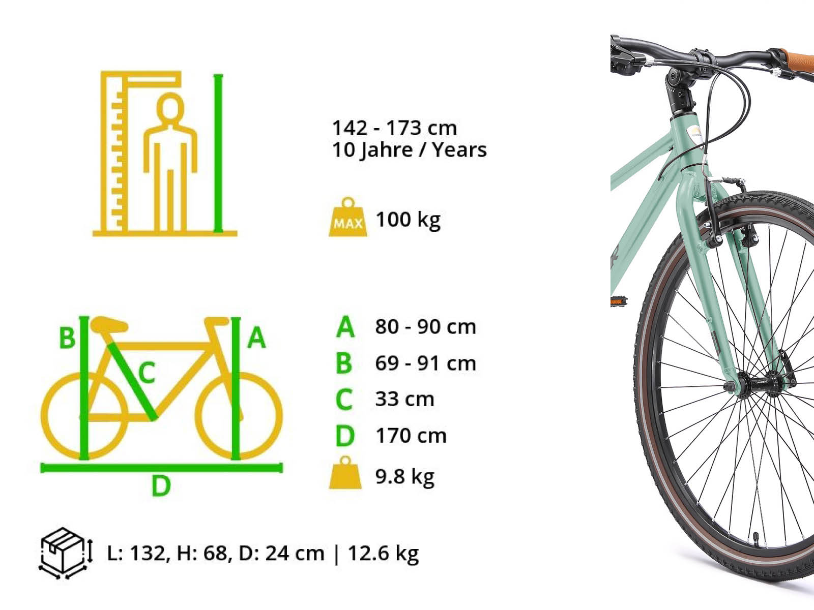 Bikestar lichtgewicht fiets 26 inch 9 speed groen - Afbeelding 6